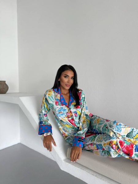 Ženska pidžama od armani satena-dezen "paintings"