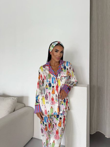 Ženska pidžama od armani satena-dezen "runway"