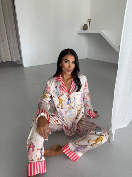 Ženska pidžama od armani satena-dezen "skiing"