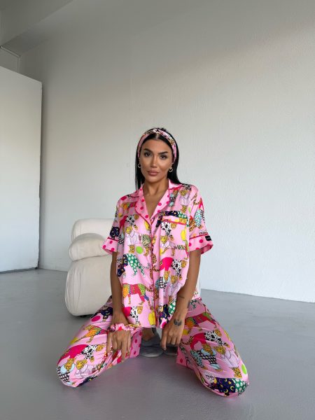 Ženska pidžama od armani satena-dezen "Tiger world"