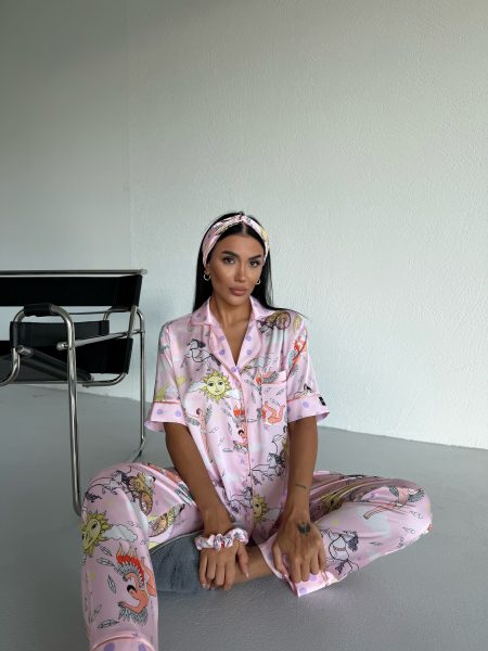 Ženska pidžama od armani satena-dezen "Pink heaven"