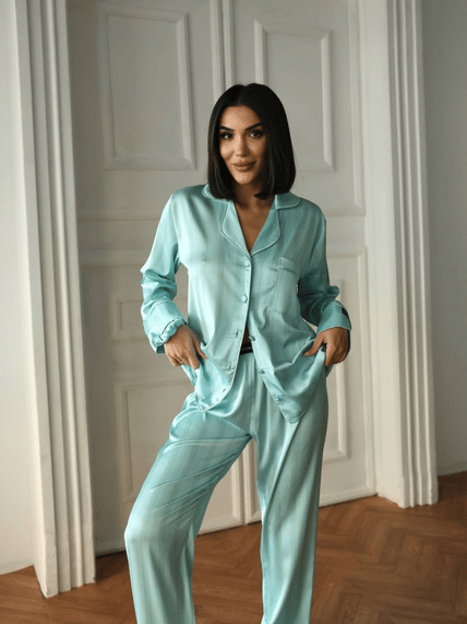 Pidžama od armani satena-dezen "mint rapsody"